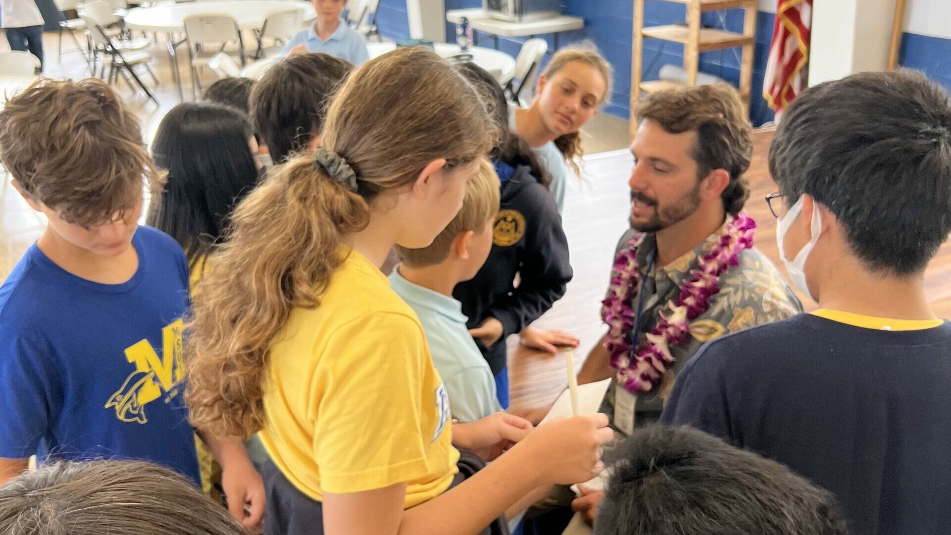 Hawaii Survivor contestant Cody Assenmacher speaks to MSOS Middle School