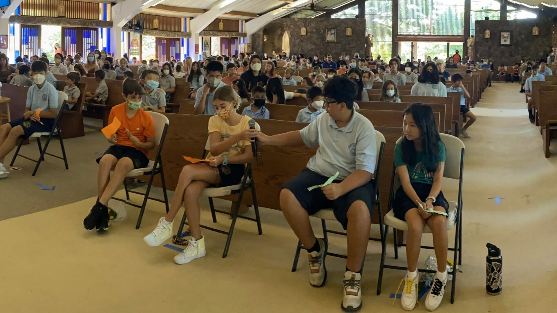 MSOS Students unite to pray the Living Rosary